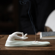 新中式檀香线香炉陶瓷香薰炉线香插创意家用沉香香座室内复古茶道