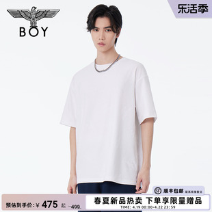 BOYLONDON24夏潮牌满身老鹰提花薄款经典鹰标设计感短袖T恤N01045