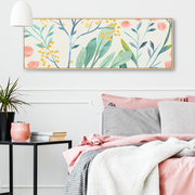 弥花 北欧田园风装饰画卧室床头挂画横幅花卉小清新客厅壁画墙。