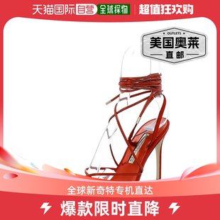 sophiawebsteramora女式露趾皮革高跟鞋-红宝石色美国奥莱