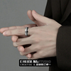 钛钢镶钻不掉色戒指男高级感设计可旋转解压男士食指个性指环配饰