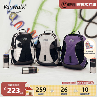 VANWALK滑板系列 美式复古户外双肩包初高中学生女书包大容量通勤