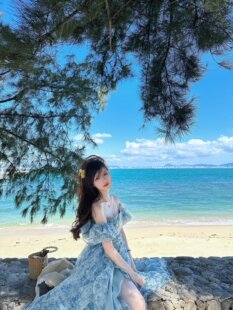 海边旅游拍照穿搭超仙度假沙滩裙波西米亚长裙，一字露肩公主连衣裙