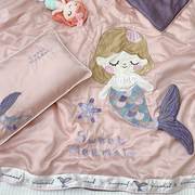 卡通婴儿童天丝被套女童幼儿园夏天男孩宝宝冰丝被罩单件120x150