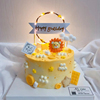 小狮子蛋糕装饰摆件卡通软陶狮子座男孩宝宝周岁儿童节生日插件