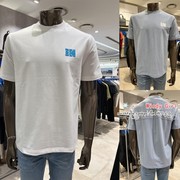 ckjeans韩国22年夏j400178男混纺圆领休闲字母，短袖t恤