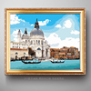 欧式diy数字油画风景水城威尼斯，涂色手工填色自绘装饰油彩画