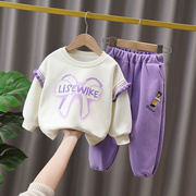 2023女童春装时髦套装洋气儿童时尚休闲卫衣宝宝运动两件套