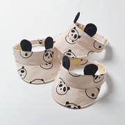 可爱熊猫卡通宝宝夏季空顶帽，儿童遮阳帽男女童，小孩防晒太阳帽