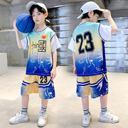 男童篮球服夏季运动套装中大童儿童夏天时尚速干训练服短袖两件套
