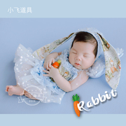 蕾丝兔公主裙套装枕头连体衣彼得兔子玩偶新生婴幼儿摄影小飞道具