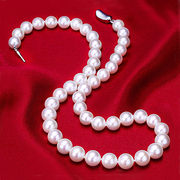 天然珍珠项链女时尚，母贝正圆锁骨链送妈妈，婆婆母亲节生日礼物颈链