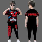 蜘蛛侠男童夏装套装，20229衣服8男孩5-12岁7中大儿童装10短袖t