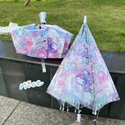库洛米透明雨伞可折叠日系ins风女生，高颜值全自动可爱卡通初中生