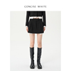 CONCISE-WHITE简白 时尚黑白拼接收腰半身裙2023春夏