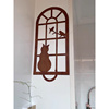 创意做旧小猫壁挂铁艺假窗户挂件花园阳台镂空装饰客厅玄关壁饰