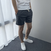 纯色纯棉日常休闲短裤男三分裤 运动健身跑步吸湿透气弹力3分短裤