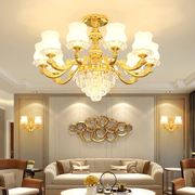 。欧式吊灯厅合金k客厅水晶灯现代大气轻锌餐奢灯现代卧室灯套餐