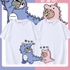 创意个性猫和老鼠情侣装男女学生闺蜜短袖T恤衫纯棉夏季卡通衣服