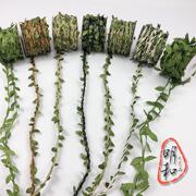 绿色森系藤条麻绳带，叶子绳子手工制作diy装饰树叶照片墙材料