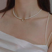 项链珍珠天然淡水锁骨链女小众复古高级气质颈链感简约时尚轻奢包