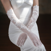 WG067婚纱手套 超仙白色优雅长款蕾丝婚纱礼服晚宴新娘手套