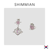 shimmian韩国原版耳骨钉简约粉色，水晶雾面星星，短吊坠爱心可拆卸钉