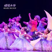 儿童小星星演出服紫色蓬蓬裙，女童纱裙幼儿公主，裙舞蹈服雪花表演服