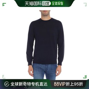 99新未使用香港直邮ZEGNA 男士深蓝色羊毛毛衣 VRM96-ZZ110-B