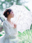 白色新娘伞镂空花边公主洋伞婚纱拍照摄影法式蕾丝伞女孩舞蹈道具