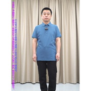 藏蓝色翻领短袖t恤95棉普洛克经典多色，商务休闲半袖针织衫