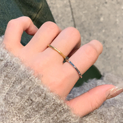 竹节钛钢戒指女小众设计高级感素圈戒指女时尚个性尾戒独特食指环