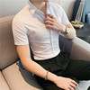 衬衫男短袖韩版商务职业正装修身型男士白色衬衣潮流黑色打底衫寸