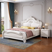 美式床实木双人床白色，公主床轻奢床约双人床1.8m主卧储物床