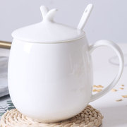 景德镇马克杯陶瓷水杯骨瓷咖啡杯奶杯创意水杯家用纯白色杯子简约