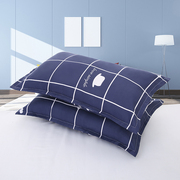 100纯棉斜纹枕套一只装48x74cm四季通用枕头套枕皮套聚酯纤维