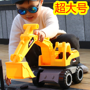 儿童挖掘机玩具车，1一3岁男孩三岁工程车，宝宝勾机挖挖机特大号挖土