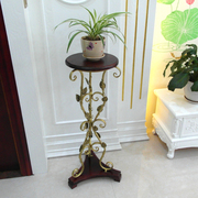 定制欧式花架实木室内花架客厅家用花盆架铁艺单层落地式阳台置物