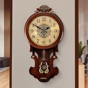 欧式时钟挂钟客厅高档挂表家用大气复古壁钟中式时尚挂墙钟表