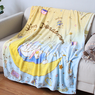 出口单儿童小毛毯办公室午睡珊瑚绒毯夏季机器猫法兰绒空调盖腿毯