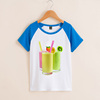 3D立体印花工装夏设计感流行印花果汁奶茶店T恤logo定制衣服短袖t