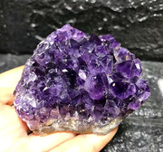 天然乌拉圭紫水晶簇洞片原石 原矿消磁紫晶块原矿把玩小摆件A18