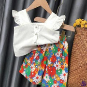 女宝宝夏装2020年夏天女童背心，套装两件套2一4岁婴儿短裤公主韩。
