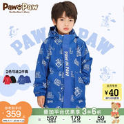pawinpaw小熊童装秋男童夹克外套，摇粒绒两件套满印时尚