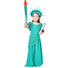美国自由女神像，儿童cosplay万圣节服装古希腊女童，礼服古罗马长袍