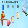 鸟用水果叉鹦鹉不锈钢水果，架玄风牡丹果蔬，架鸟笼用品用具配件大全