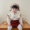 23韩版女童外套春秋女宝宝，针织开衫花苞，裤套装冬装毛衣外出服