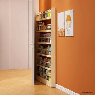 门后置物架超薄墙上书架，一体靠墙家用学生，小型分层简易阅读儿童柜