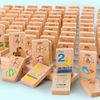 福孩儿100片木质多米诺骨牌积木双面认数识汉字幼儿园3-6岁儿童智
