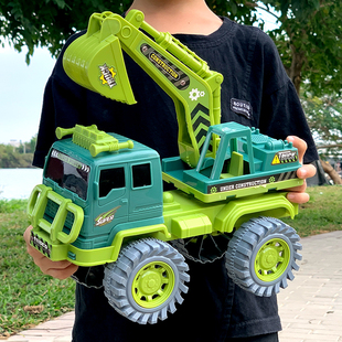 超大号挖掘机儿童玩具工程车，挖土搅拌翻斗吊车，小汽车套装2男孩3岁